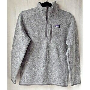 Patagonia Better Sweater Quarter Zip Youth XL (14) Gray Fleece Lined
